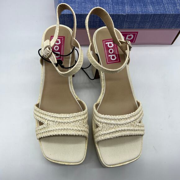 Pop Womens Applaud Heeled Sandals Natural Cream Color Size 11M - Picture 4 of 13